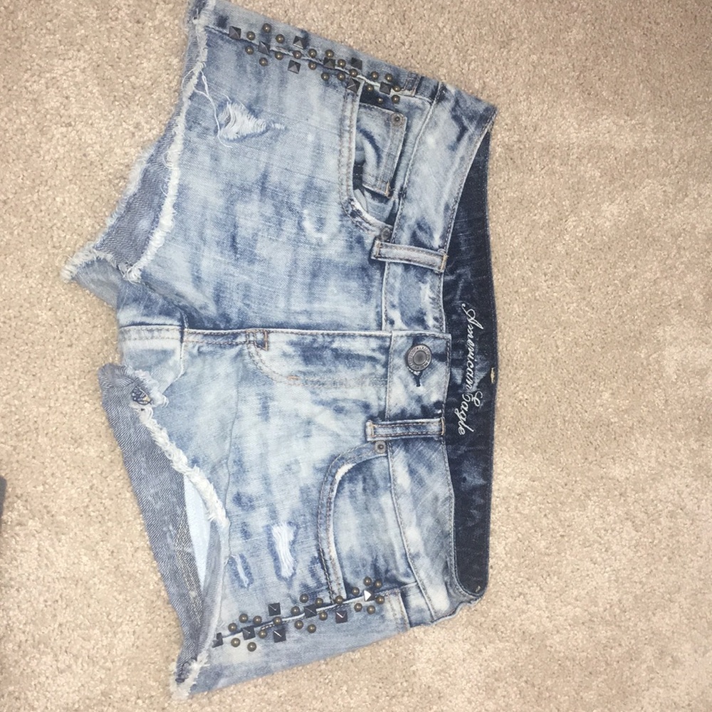 Tye Dye Studded Jean Shorts